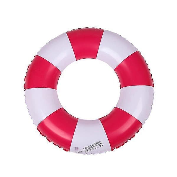 Rød Klassisk Stribet Oppustelig Poolring, Sjov Svømmering til Voksne til Strandfester og Bryllupper