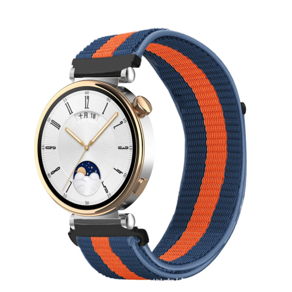 18MM Urheilullinen Nylon-lenkkihihna Xiaomi Mi Smart Watch -älykellolle, ranneke naisille, Garmin Vivoactive 4S/Venu 2s Correa -rannekkeelle Blue Orange Blue