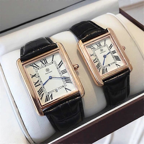 PABLO RAEZ Rostfritt Stål Lyx Klocka Läder Quartz Fyrkantig Damklocka Montre Unisex Herr Tnak Casual Armbandsur Silve brown Big