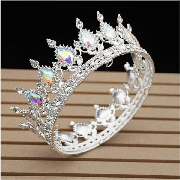 Kvinners krone flerfarget krystall bryllup krone brude tiara Pageant krone