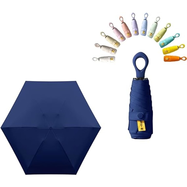 Mini Sun Travel Umbrella Ring handle Coating Layer Fabric Blocking Lightweight Small Portable Backpack/Rain Sun/Men Women Kids