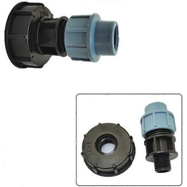 IBC Tank Gänganslutning S60x6 Adapter Till MDPE Vattenrörskopplingar Rakt Utlopp 20mm