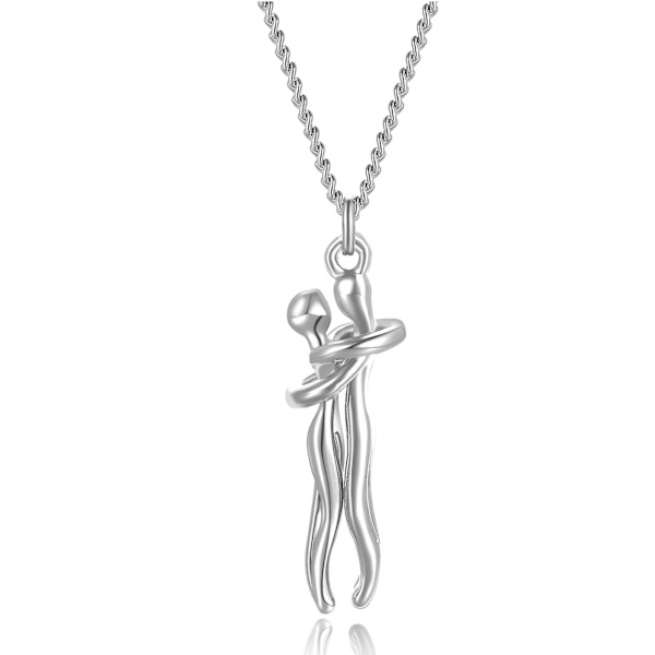 Snuggle Hug Love -riipuskaulakoru Naisille Korut Lahja Pari Hug Ketju Muoti Silver
