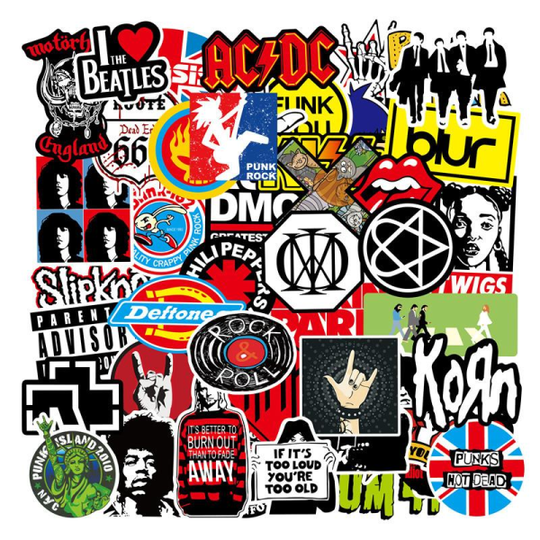100 st Fashion Graffiti Stickers Vattentät Laptop Skate - Rock multicolor