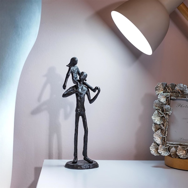 Pappa presenter från dotter - Pappa dotter järnfigur fader dotter kärlek skulptur dekoration för fars dag bröllop minnesgåvor för pappa staty