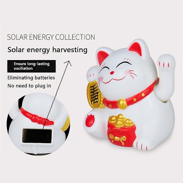 Solcellsdriven Automatisk Vinkande Katt Lyckokatt Lyckokatt Hem Kontor Bil Dekoration black01