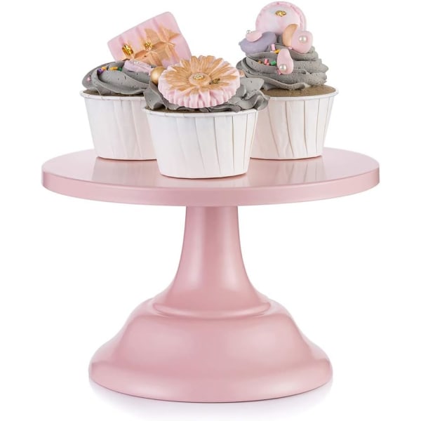 Rosa tårtställ Bröllopsdessert Cupcake 22 cm Runt tårtställ för Afternoon Tea Födelsedagsfest Bröllopsdag Baby Shower