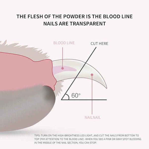 Lemmikkieläinten kynsileikkurit koirille ja kissoille, lemmikkieläinten kynsileikkurit pienille eläimille LED-valoilla, ammattimaiset kauneudenhoitotyökalut, (vaaleanpunainen)