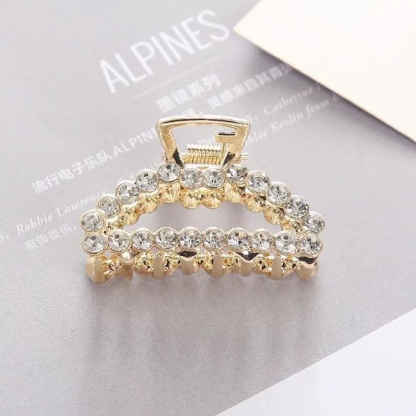 Hårklemme med rhinsten og perler hjerte diamant Guld one size Rectangle diamonds