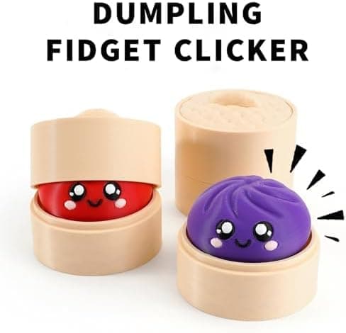 4-pak Dumpling Keyboard Fidget Legetøj Dumpling Fidget Clicker 3D-printede Legetøj Fidget Legetøj Voksne Dekompression Skrivebordslegetøj til at Lette Angst Rainbow