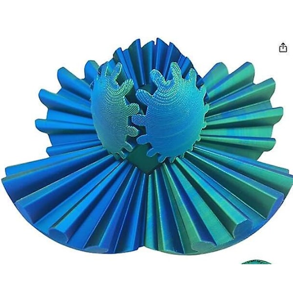 Innovativ 3D-printet Gear Ball Roterende Lekebarn Intellektuell Leke Roterende GearBall Modellpynt Hottest Fidget Item lasergreenblue 8cm