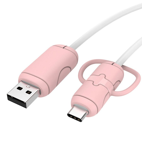 1 stk Kabelbeskytter Myk Silikondeksel For Telefon USB Lader Kabelbeskytter Pink Android Universal
