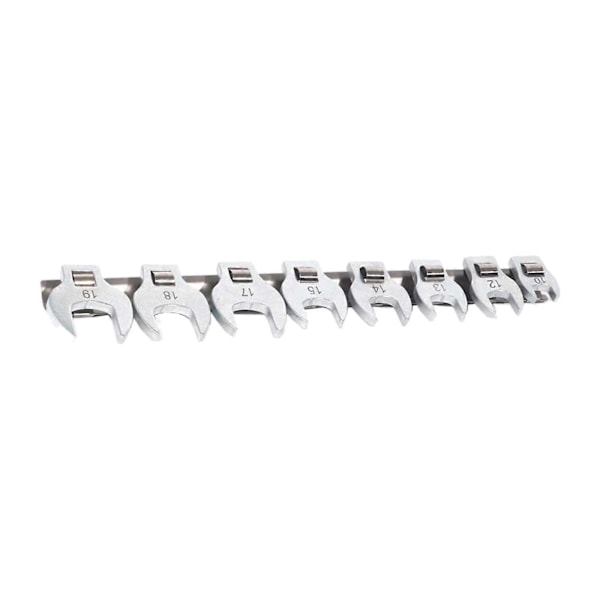 3/8\" Vetoava Crowfoot-avaimet Kannettava Ammattimainen Metrinen Käytännöllinen Työkalusarja 8 Kokoa Silver 8 Sizes