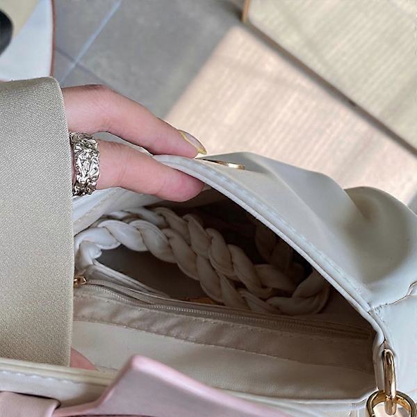 Dame Cloud Tasker Kvinde Rynket Crossbody Taske All-matching Sløjfe Skuldertaske