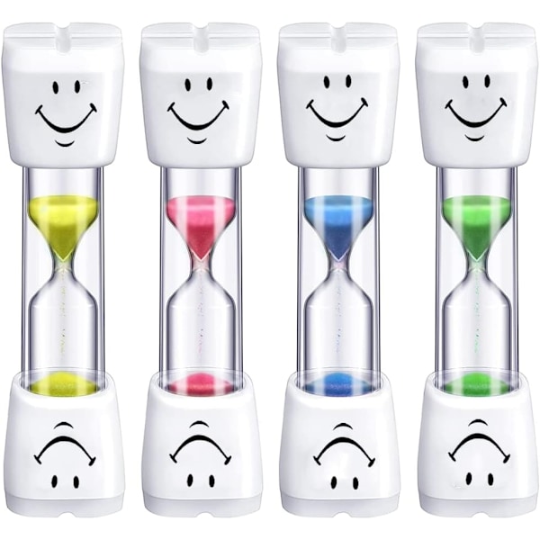 4 Pieces Brushing Timer Toothbrush Timer for children 3 Minute Sand Timer Hourglass Timer for Kids Classroom Kitchen Games Home Office Decoration