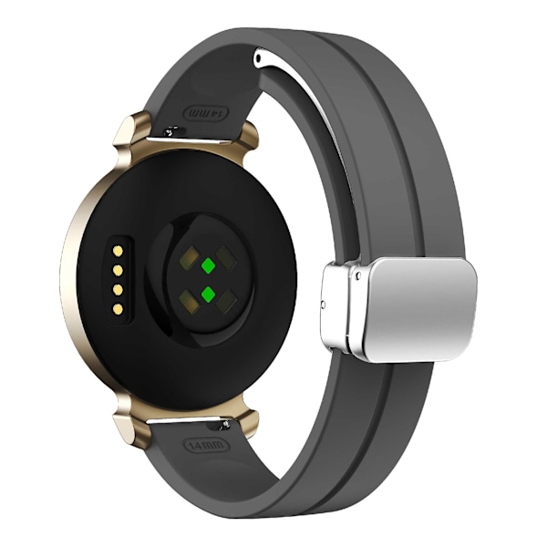 Silikonarmband för Garmin Lily 2 med Magnetisk Vikbar Spänne Space Grey Silver Buckle
