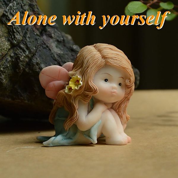 Miniatyr Fe Figur - Drömmande Fe Staty Peaceful Fairy