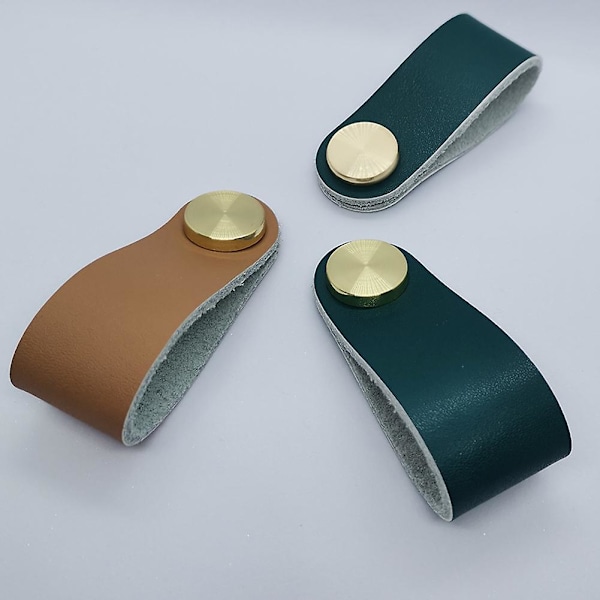 Hardware Lær Håndtak Robust Flerbruks Skaphåndtak For Soverom A Peacock Green