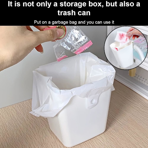 Hängande förvaringskorg Hängande behållare Plast Bärbar Vit Hängande korgar Hållbara hängande behållare med krokar för serveringsvagn Kök