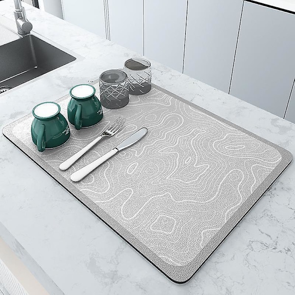 Avrenningsmatte, Superabsorberende Kjøkkenvask Avrenningsmatte, Hurtig Tørkende Oppvaskstativmatte, Antislipp Avrenningsmatte For Kjøkkenbenk Stray 40*50cm