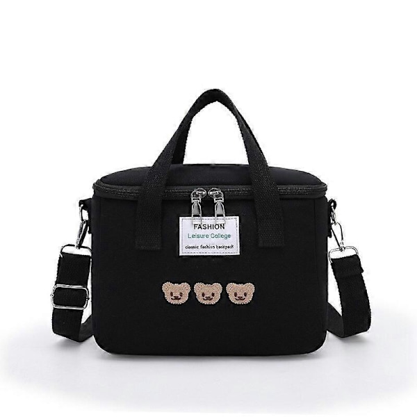 Ins Björn Lunchväska Canvas Stor Kapacitet Isolering Handväskor Multifunktionell Termisk Frukostlåda Bärbar Picknick Rese WY388 Lunchlådor & Väskor black
