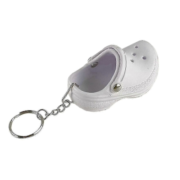 Mini Crocs -sandaaliketjun riipus avaimenperä avaimenpidike hauska avaimenperä lahja White
