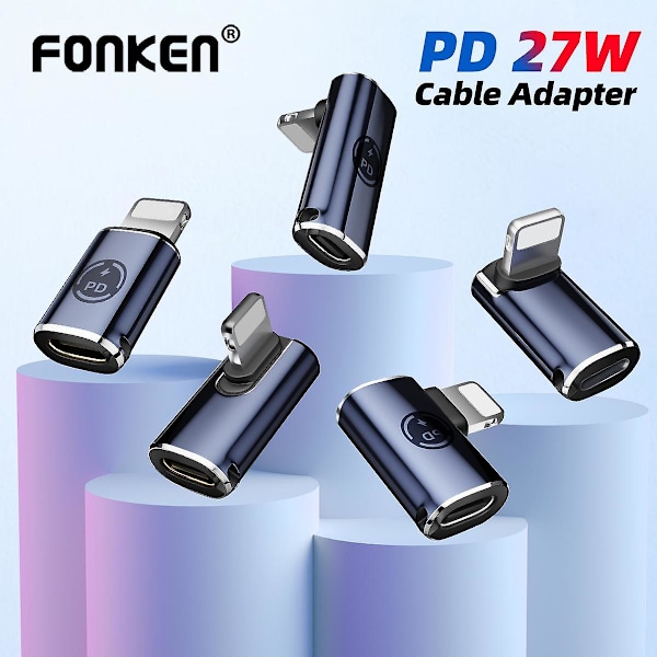 Fonken Hurtig Opladning PD27W Lightning Kabel Adapter Til iPhone iPad Type C til Lightning Konverter Adapter Data Synkroniseringsstik as the picture Style 01
