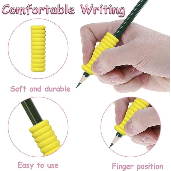 50 stk Barnepennholder, fingergrep holder Skumpenn grep for barn, ergonomisk skrivepenn treningsgrep
