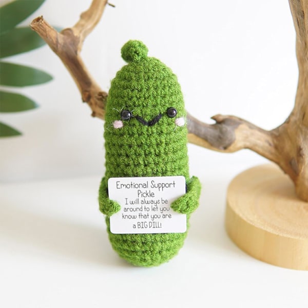 Mini rolig positiv potatis med positivt kort Kreativ söt ull Inspirerande potatis virkad docka Pigga upp presenter till vänner Festdekoration Cucumber
