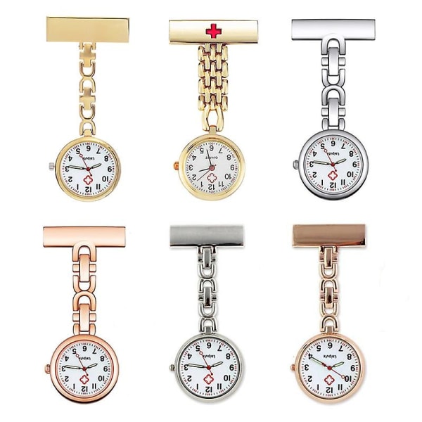 1/5 stk bærbart lysende sygeplejerske ur metal sygeplejevedhæng lommeur sygeplejerske broche ur høj kvalitet A04  5 PCS
