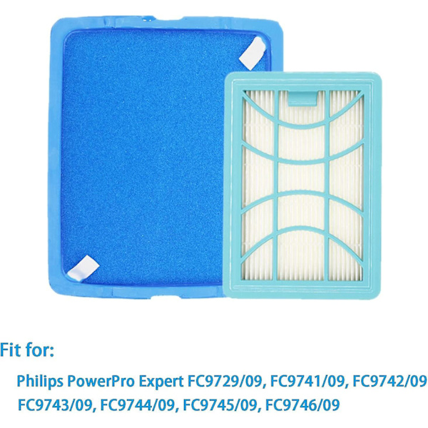 2 kpl Vaihtosuodatinlisävarusteet Philips PowerPro Expert FC9729/09 FC9741/09 FC9742/09 FC9743/09 FC9744/09 FC9745/09 FC9746/09 Imurin