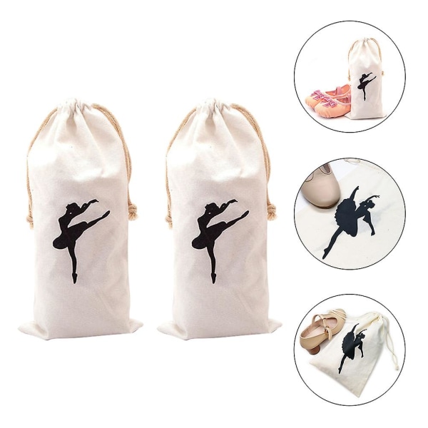 2 st Balettskor för damer Pointe Shoe Resväska Skor Organizer Pouch Latin Shoe Storage Bag