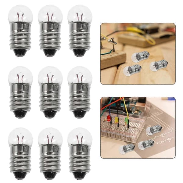50 st små glödlampor E10 miniatyrskruvbaslampor 1,5V minilampor
