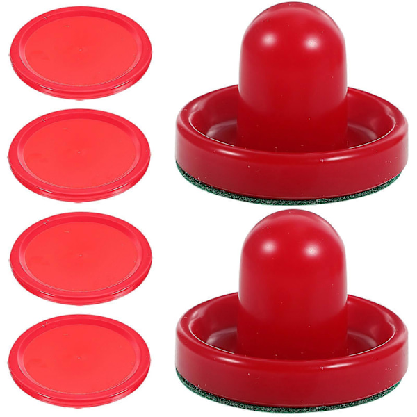 8 stk 76MM Lufthockey Pushere Puckers Erstatning for Spillbord Keeper Header Kit Lufthockey Utstyr Tilbehør (Rød)