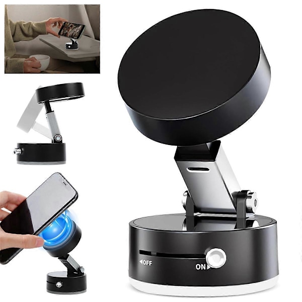 Magnetisk Vakuum Sugpropp Telefonhållare, Magnetisk Multifunktionell Hållare, Vikbar och Utdragbar Magnetisk Telefonhållare A
