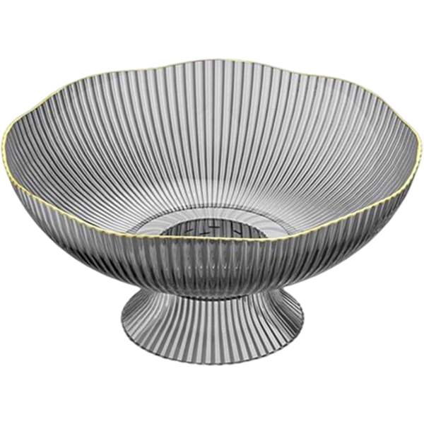 Dekorativ piedestal skål, dessert display stand skålholder, snacks frugtkurv skål til bondehus køkken brød snacks hjem dekorationer Gray