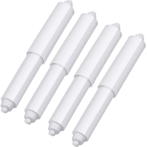4 kpl WC-paperitelineen rullanvaihto-osat, muoviset, jousitetut (valkoinen)