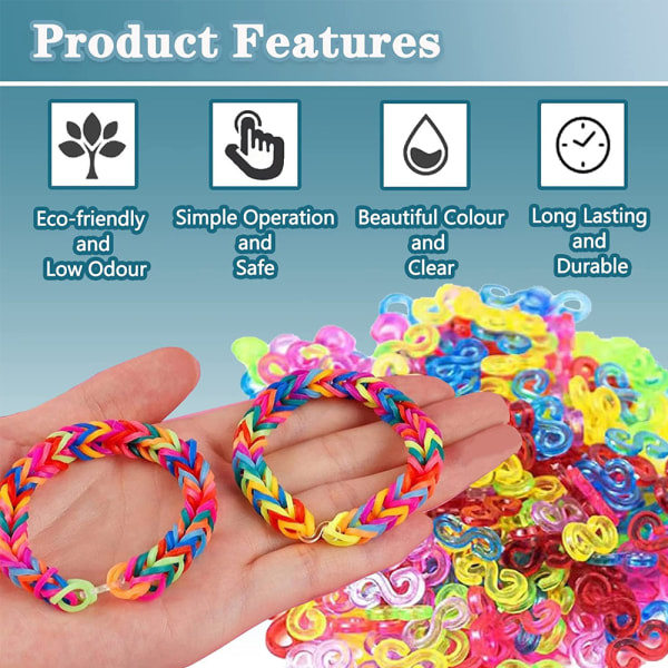 360 kpl S-klipsuja Loom Band -klipsejä Muoviliittimiä Täyttöväri