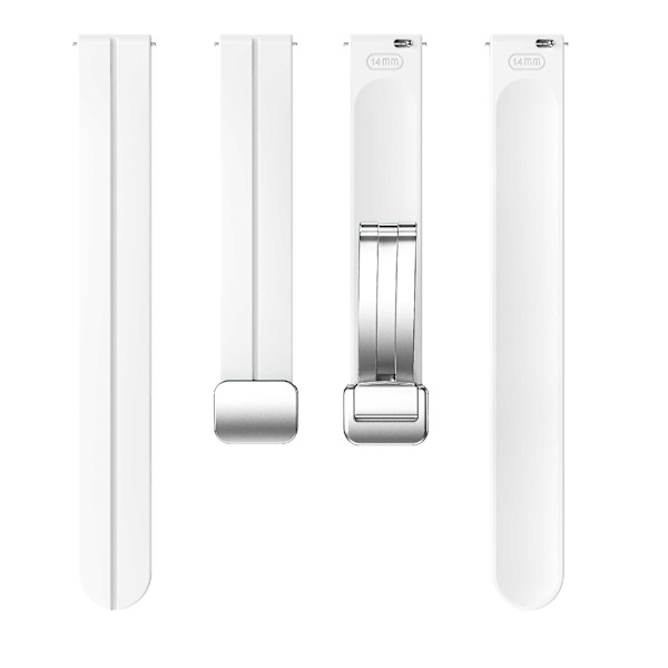 Silikonarmband för Garmin Lily 2 med Magnetisk Vikbar Spänne White Silver Buckle