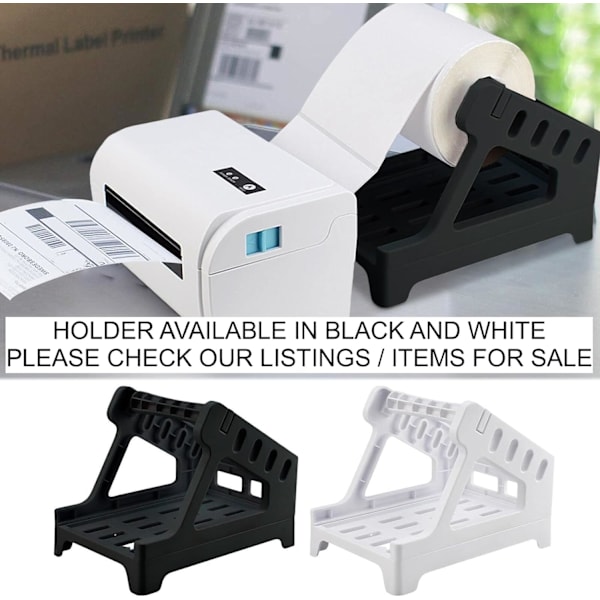 Etiketindeholder til termisk etiketruller og foldede etiketter, etiketdispenser til 6x4 etiketter, tilbehør til termisk etiketprinter, slankt hvidt design