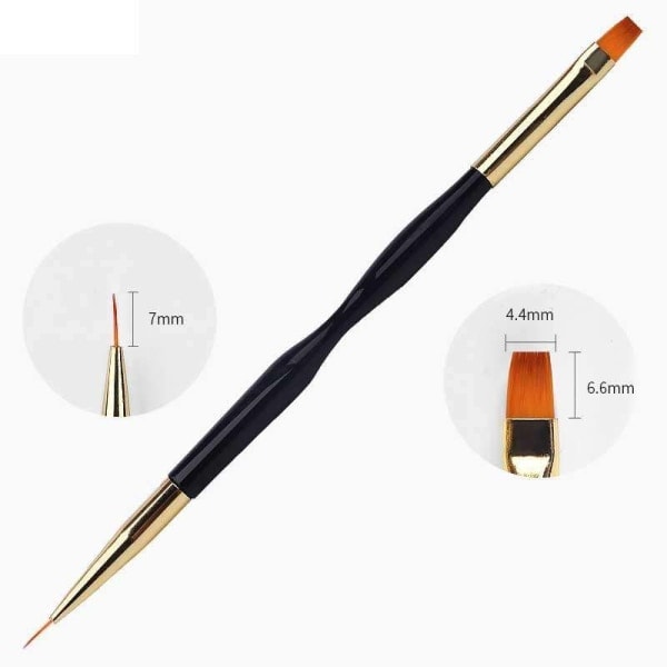 3 stk. Akryl/UV Pensler negle - Twist - Guld Sort