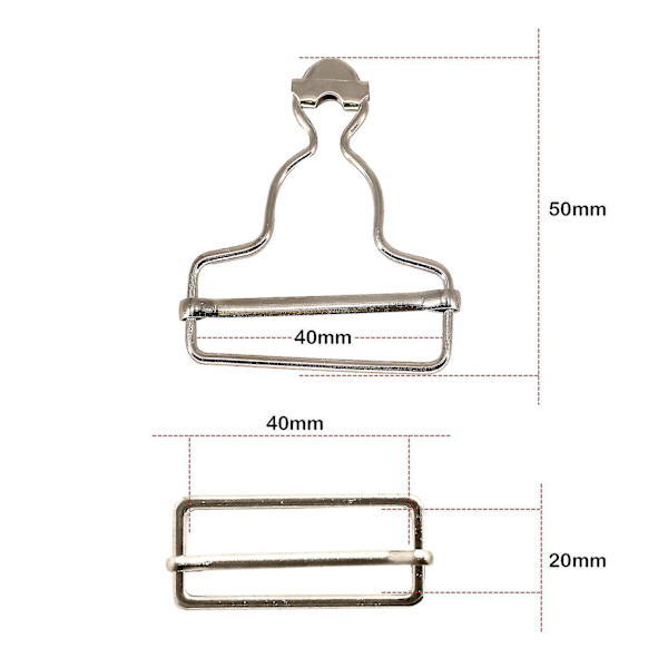Housutaskun Soljen Säädettävä Liukusäädin Clipit Ja Farkku Napit Silver 40mm x 2