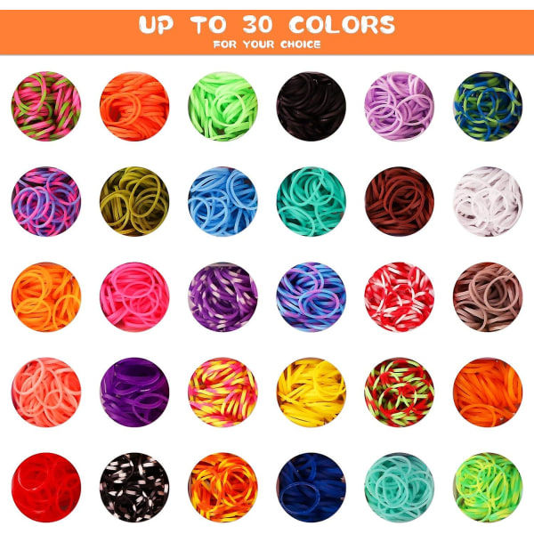 2500+ Loom Bands Kit, 30 färger Loom Twist Gummiband för DIY Refill Armband Making Kits (FMY)