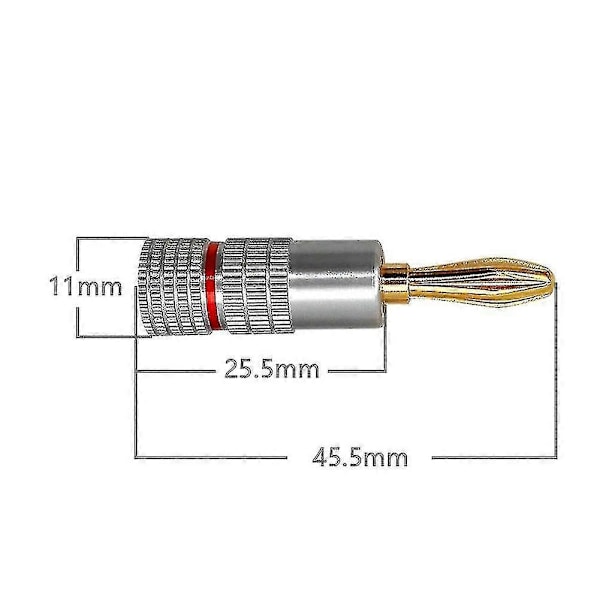 20 kpl banaaniliitin 24k kullattu 4,5 mm banaanitulppa audio kaiutinliittimille