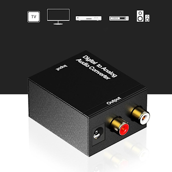Optisk Koaxial SPDIF Digital till Analog RCA Stereo Ljudkonverterare för Högtalare Converter   USB Cable