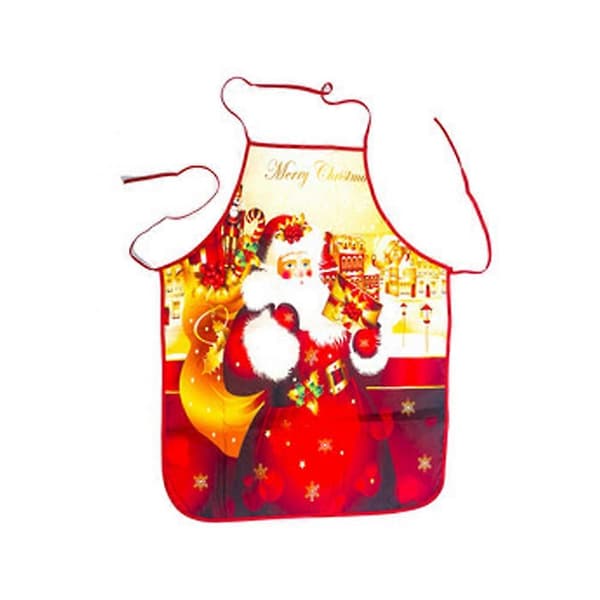 Jul Förkläde Rolig Tecknad Stil Jultomte/Älg/Snögubbe Jul Förkläde för matlagning städning