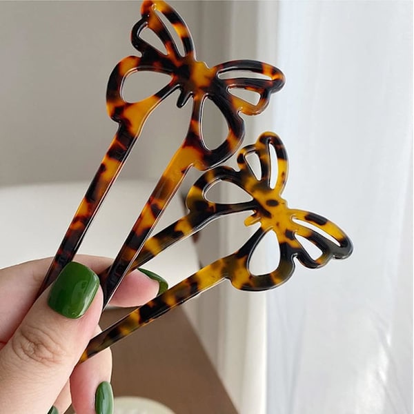 Hiuspinnihaarukkeet 2 kpl Perhosen muotoiset hiuspinnit Hiusharukat Retro Elegantti Prong Updo Chignon hiuspinni naisille