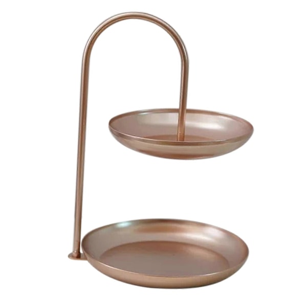 Kaksikerroksinen rautainen hedelmävati vedenpitävä monitasoinen säilytysastia kahvipöydälle juhliin Rose Gold