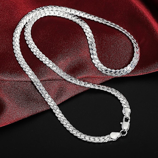 45-60cm 925 Sterling Silver Lyxigt Märkesdesign Ädel Halsband Kedja För Kvinna Man Mode Bröllop Förlovning Smycken 55cm 22inches