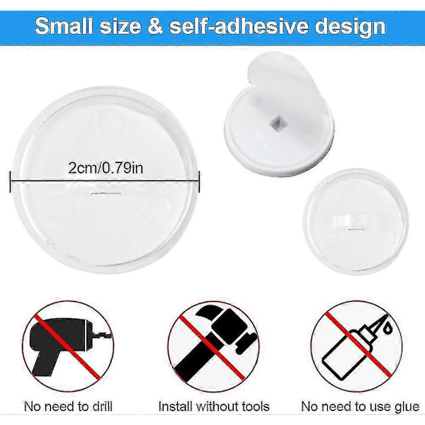 50 stk Takkrok Selvklebende Krok 20mm Plastkrok Uten Boring Krok Takfesting Selvklebende Veggkrok Takopphengskrok Shibaod